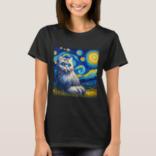 Van Goghs Sterrennacht inspireerde kattenliefhebbe T-shirt
