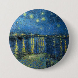Van Gogh's Sterrennacht over de Rijn Ronde Button 7,6 Cm