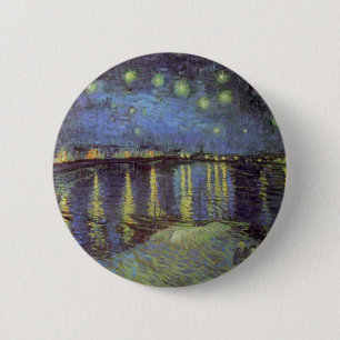 Van Gogh's Sterrennacht schilderen Ronde Button 5,7 Cm