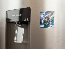 Van Gogh's Whimsy: Cupcake kosmos magneet
