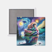 Van Gogh's Whimsy: Cupcake kosmos magneet (Voorkant / Achterkant)
