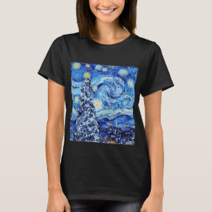 Van Gough Starry Nuit - T-shirt de Noël blanc
