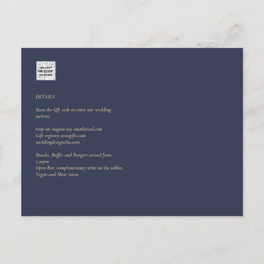 Van Gough Sterrennacht Trouw Uitnodiging (Achterkant)