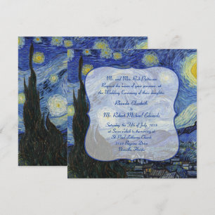 Van Gough Sterrennacht Wedding Invitation Kaart