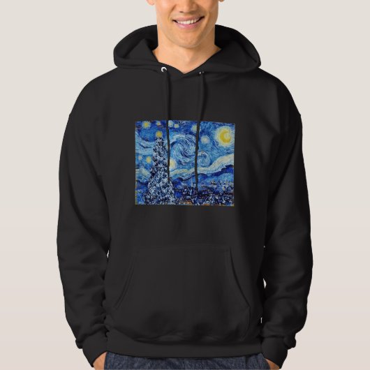 Van Gough Sterrennacht - White Kersthoodie Hoodie (Voorkant)