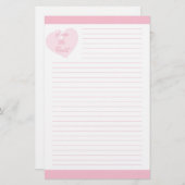 Van hartroze gelinkt briefpapier (Voorkant / Achterkant)