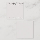 Van het bureau Simple Elegant Notecard Notitiekaartje (Voorkant / Achterkant)