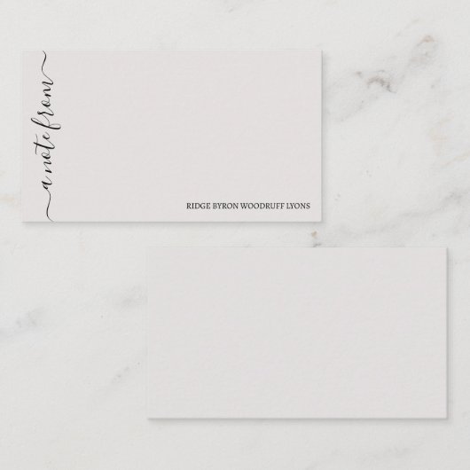 Van het bureau Simple Elegant Notecard Notitiekaartje (Voorkant / Achterkant)