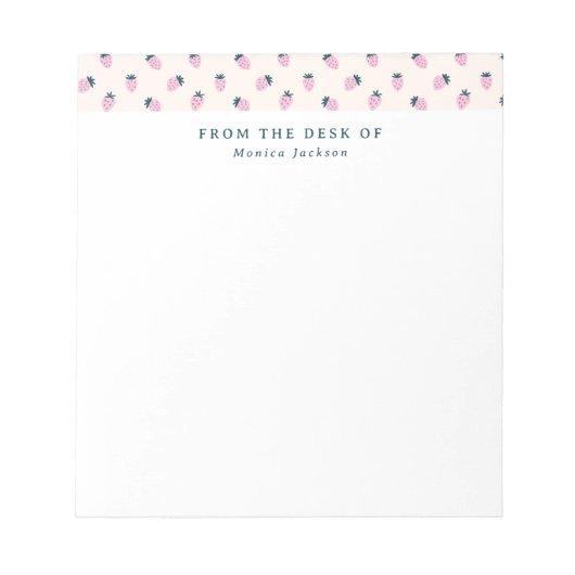 Van het bureau van aardbeienpatroon Tearaway Notitieblok (Voorkant)