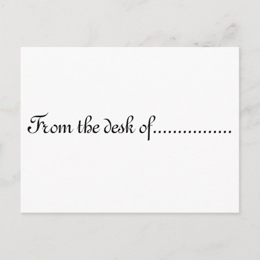 "Van het bureau van" - briefkaart (Voorkant)