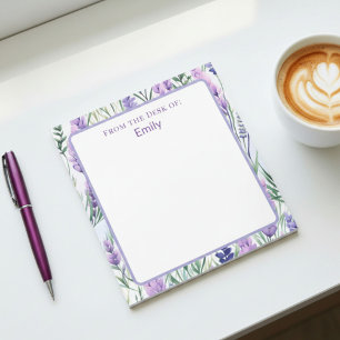 Van het bureau van Custom Lavender Bloemenveld Notitieblok