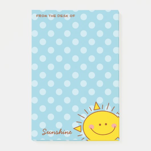Van het bureau van Cute Little Happy Sunshine Dood Post-it® Notes (Voorkant)