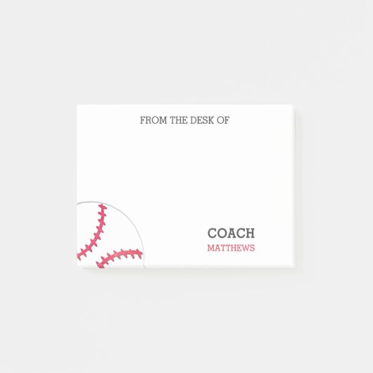 Van het bureau van de Baseball Coach gepersonalise Post-it® Notes (Voorkant)