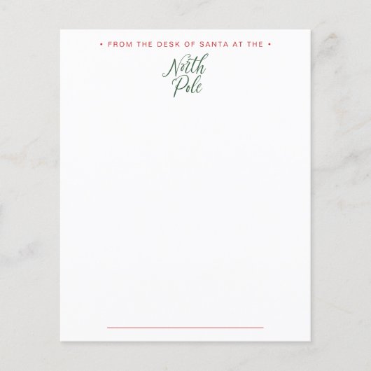 Van het bureau van de brief van Santa Letterhead (Voorkant)