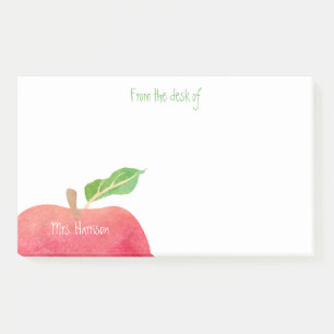 Van het bureau van de Gepersonaliseerd Rode Apple Post-it® Notes