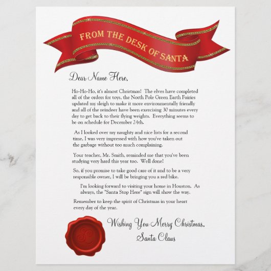 Van het bureau van de kerstbrief met zegel - edita (Voorkant)