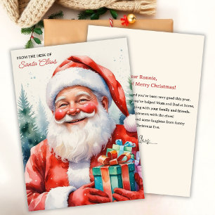 Van het bureau van de Kerstman Magische Kerstbrief Feestdagenkaart