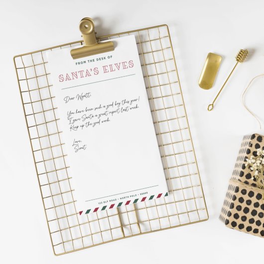 Van het bureau van de kerstman met de elfde Kerstm Briefpapier