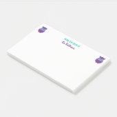 Van het bureau van de leraar Owl Personalized Paar Post-it® Notes (Schuin)