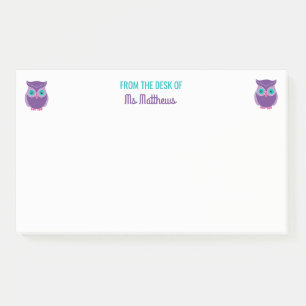 Van het bureau van de leraar Owl Personalized Paar Post-it® Notes