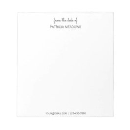 Van het bureau van de Naam van de Douane Modern Zw Notitieblok