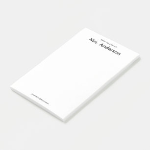 Van het bureau van de naam van de leraar E-mail Wi Post-it® Notes
