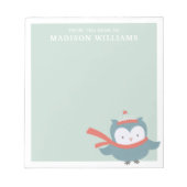 Van het bureau van de naam Winter Owl Notitieblok (Voorkant)