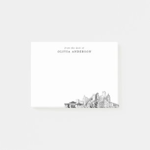 Van het bureau van Detroit Skyline gepersonaliseer Post-it® Notes
