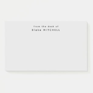 Van het bureau van eenvoudig monogram grijs post-it® notes