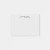 Van het bureau van eenvoudig monogram grijs post-it® notes (Voorkant)