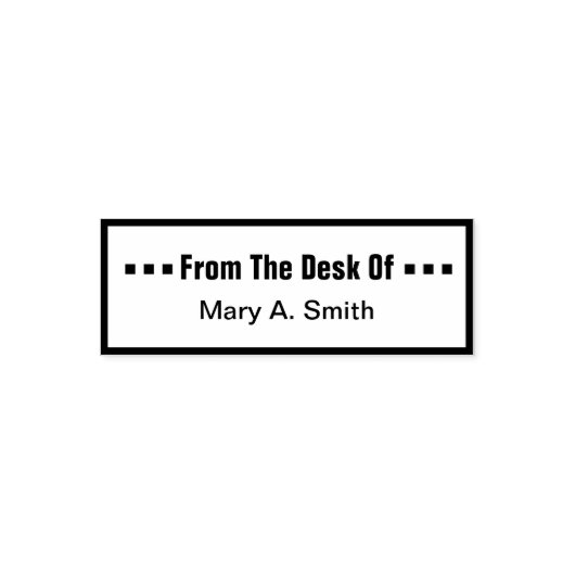 Van het bureau van eenvoudige Jouw naam Sjabloon Zelfinktende Stempel (Design)