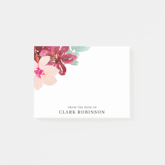 Van het bureau van Feminine Waterverf Bouquet Post-it® Notes (Voorkant)