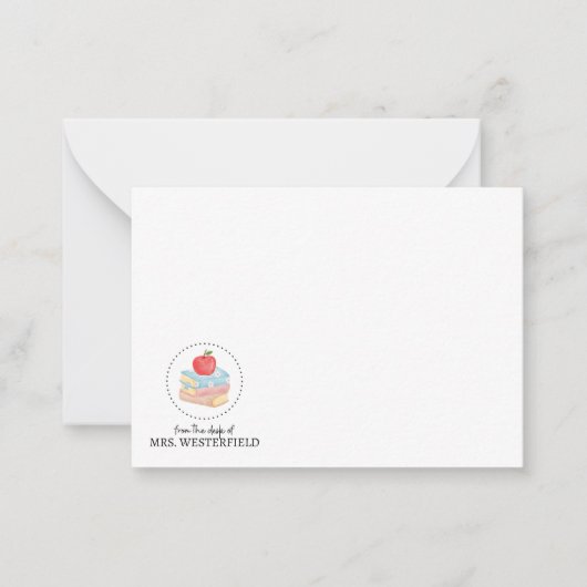 Van het bureau van - Flat Note Kaart - Voor docent Notitiekaartje (Voorkant)