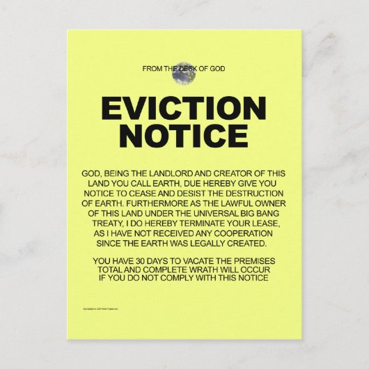 Van het bureau van God Briefkaart (Voorkant)