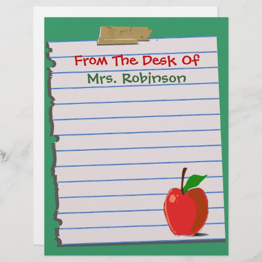 Van het bureau van...leraar briefterhead (Voorkant / Achterkant)