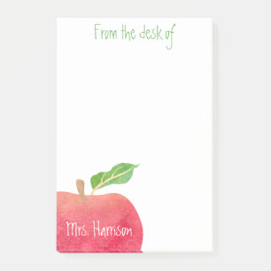 Van het bureau van leraar Red Apple, speciaal gepe Post-it® Notes