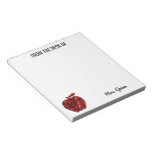 Van het bureau van leraar Rode Sequin Apple Simple Notitieblok (Schuin)