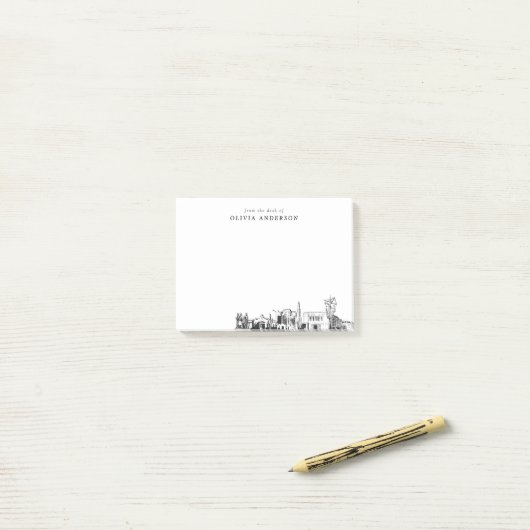 Van het bureau van Mesa Skyline gepersonaliseerd Post-it® Notes (Op bureau)