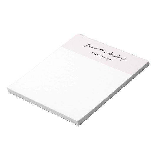 Van het bureau van Monogram Script Parel Kleurblok Notitieblok (Gedraaid)