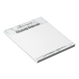 Van het bureau van Naam Elegant namaak wit marmer Notitieblok
