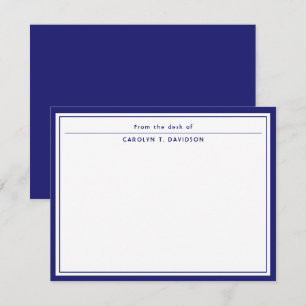 Van het bureau van Navy Blue Twee Randen Notitiekaartje