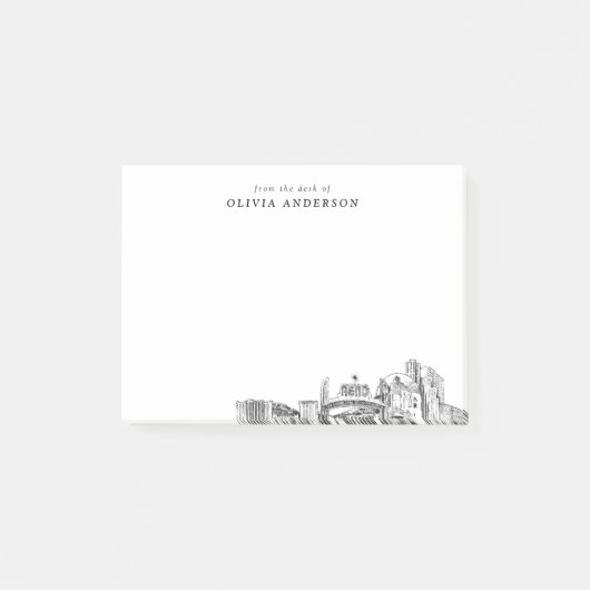 Van het bureau van Reno Skyline gepersonaliseerd Post-it® Notes (Voorkant)