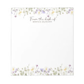 Van het bureau van rustieke wilde bloemen notitieblok (Voorkant)