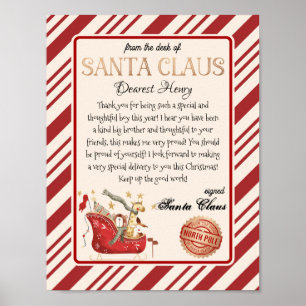 Van het bureau van Santa Claus Full Sled Letter Poster