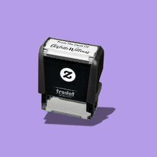 Van het bureau van script cursieve naam Sjabloon Zelfinktende Stempel