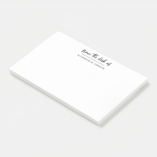 Van het bureau van Simple Script Persoonlijke naam Post-it® Notes (Schuin)