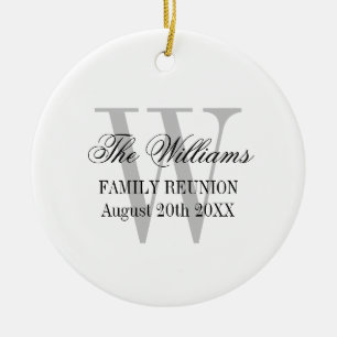 Van het de bijeenkomstmonogram van de familie het keramisch ornament
