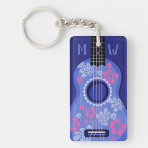 Van het de douanemonogram van de ukelele de zeer sleutelhanger