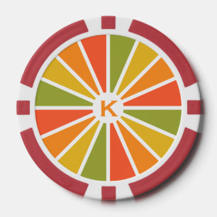 Van het de douanemonogram van het Patroon van Poker Chips