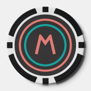 Van het de douanemonogram van het Patroon van Poker Chips